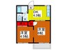 輪栄コーポ 2DKの間取り