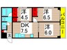 西亀有エコハイツ 3DKの間取り