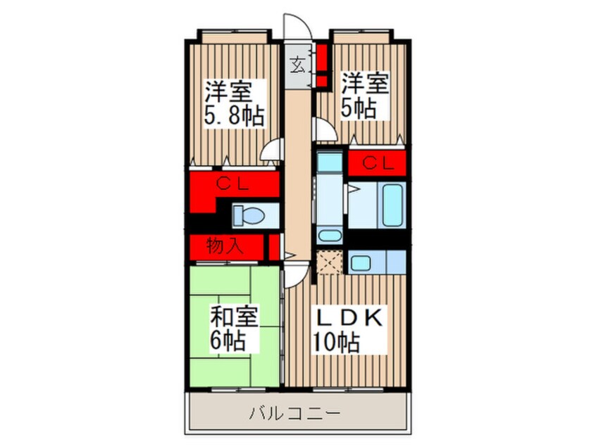 間取図 プレステージ北本