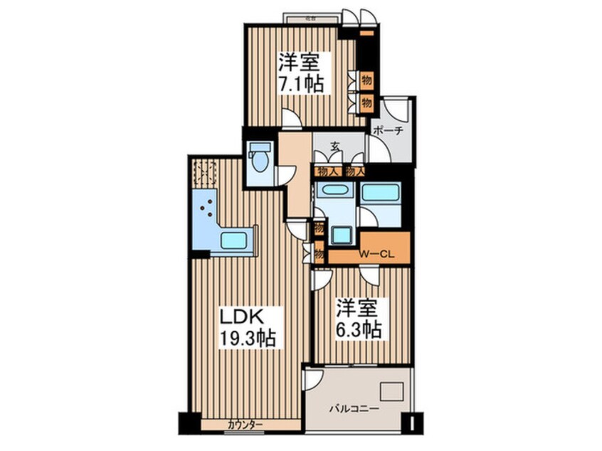 間取図 ﾃﾞｨｰｸﾞﾗﾌｫｰﾄ中央林間(204)