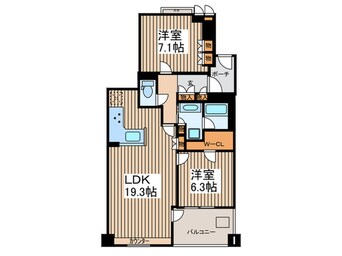 間取図 ﾃﾞｨｰｸﾞﾗﾌｫｰﾄ中央林間(204)