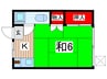 中伸荘 1Kの間取り