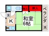 中伸荘 1Kの間取り