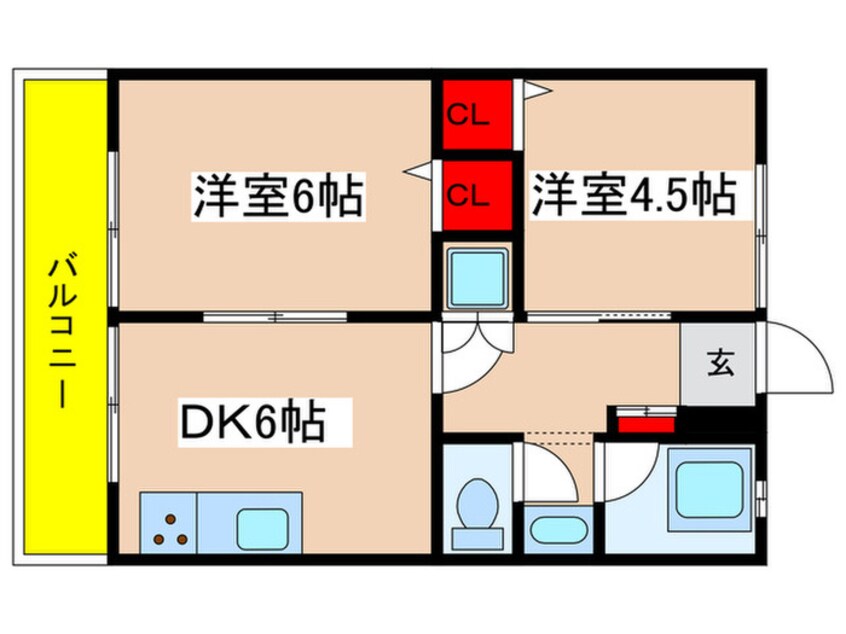 間取図 グランドール生田Ⅱ