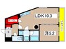 ラグナヒルズ 1LDKの間取り