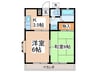 武市ハイツA 2Kの間取り