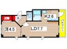 サンモール千葉寺 1LDKの間取り