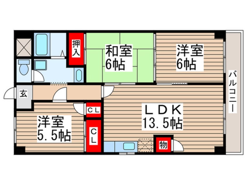 間取図 INSURANCE　BLDG　ⅩⅥ