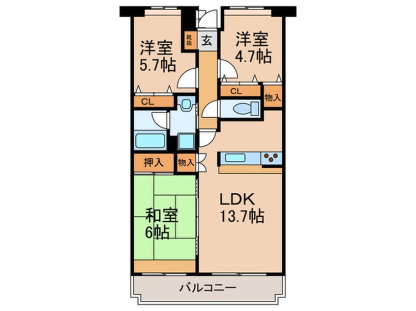 間取図 グリ－ンパレス石川