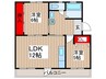 高洲三丁目住宅14号棟（204） 2LDKの間取り
