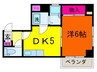 ミストラルナカムラ 1DKの間取り