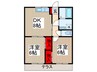 サンライズパレス 2DKの間取り