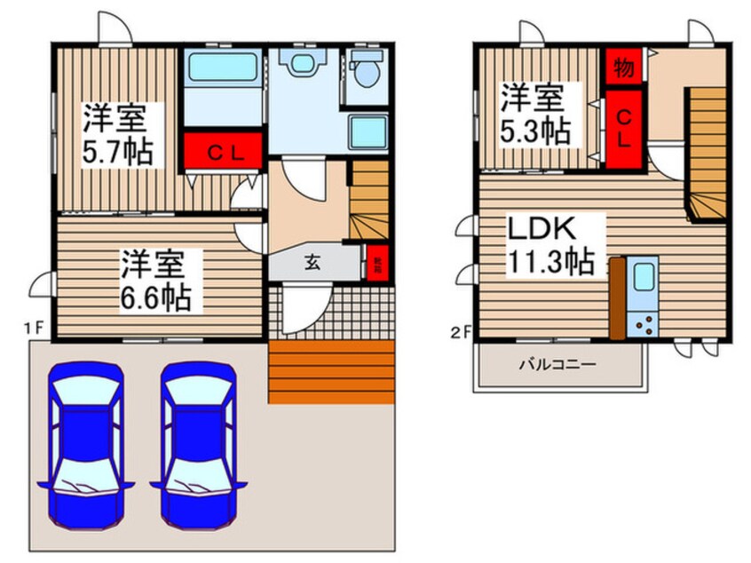 間取図 岸町３丁目戸建Ａ棟