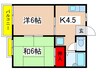 グレ－スコ－トＢ棟 2Kの間取り