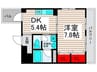 シャトレエレガン 1DKの間取り