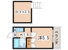 コウズィネスアサカ 1Kの間取り