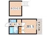 コウズィネスアサカ 1Kの間取り