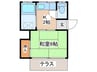 パープルワン 1Kの間取り