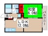 ビ－ラインＡ 1LDKの間取り