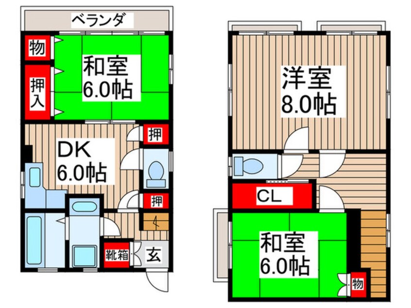 間取図 コーポエドガワ