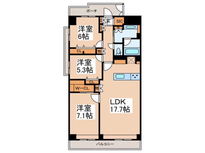 間取図 フェアロージュ目白台(801)