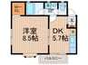 オヴェスト 1DKの間取り