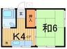 コーポ石川 1Kの間取り