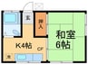 コーポ石川 1Kの間取り