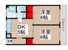 芝銀座ハイツ 2DKの間取り