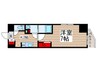 Nステージ上野 1Kの間取り