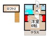 ｼﾃｨﾊﾟﾚｽ上尾5(1号室-13号室) 1Kの間取り