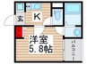 ベルメント東平賀 1Kの間取り