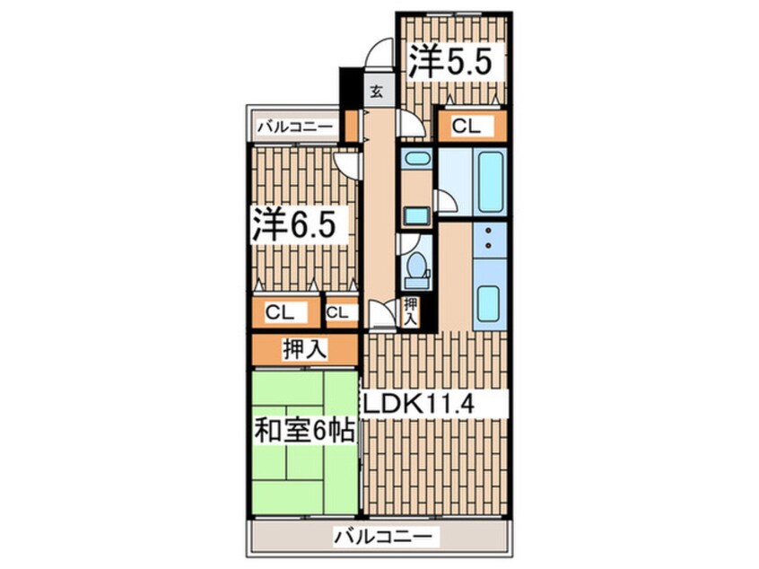 間取図 ベルヴィ能見台A棟