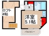 ＳＴ前川 1Rの間取り