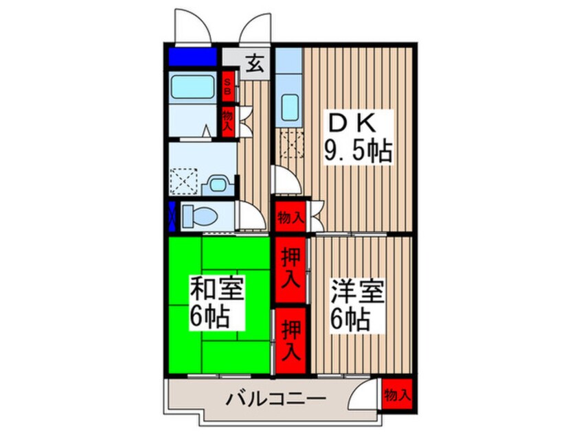 間取図 オークハイツ錦