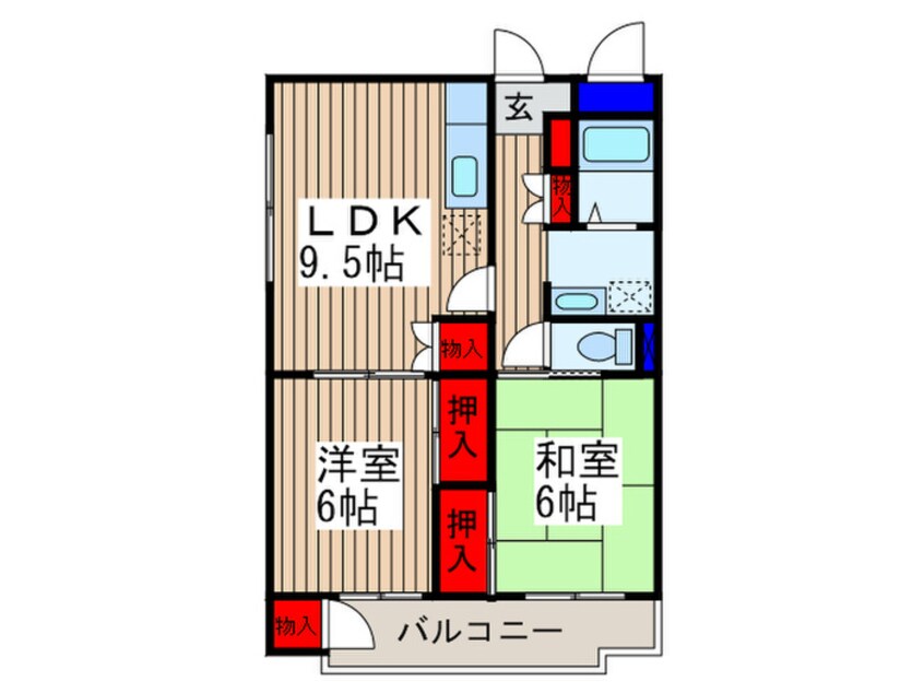 間取図 オークハイツ錦