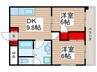 第３山田マンシオン 2DKの間取り