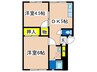 ヒロセ  サニ―ホ―ム 2DKの間取り