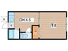 鶴神ハイツ 1DKの間取り