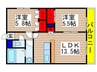 サニーホームズ緑が丘 2LDKの間取り
