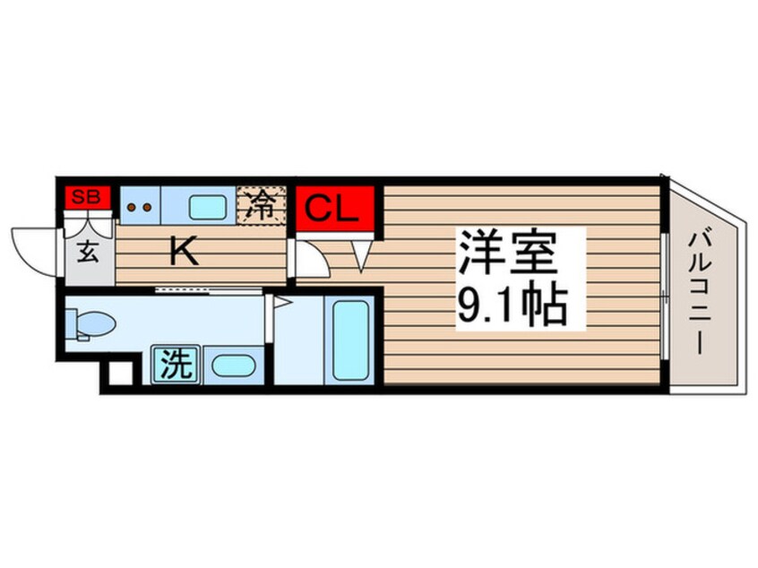 間取図 グランパセオ門前仲町(101)