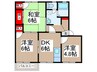 メゾン桐ヶ窪Ｂ 3DKの間取り