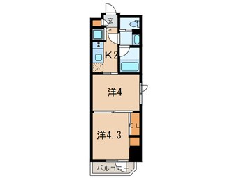 間取図 ｶﾞｰﾗ･ﾌﾟﾚｼｬｽ赤坂見附（501）