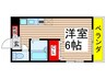 千鶴マンション 1Rの間取り