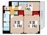 スカイコーラル 2DKの間取り