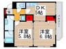スカイコーラル 2DKの間取り