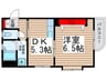スカイコーラル 1DKの間取り