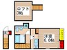 レヴァータ 1Kの間取り