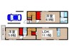 蘇我3丁目戸建 2LDKの間取り