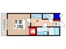 プライムガーデン鶴瀬 1Kの間取り